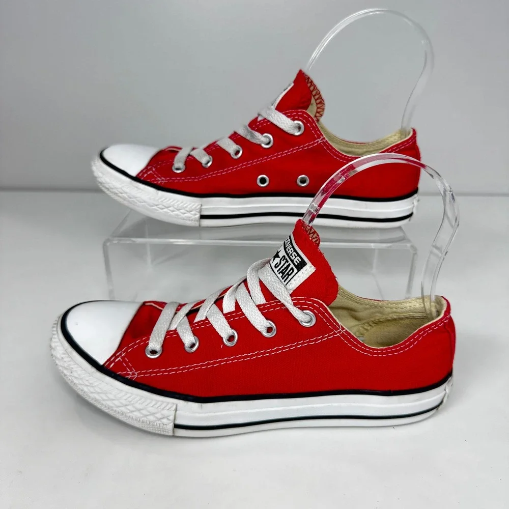 Converse Chuck Taylor All Star Kids 3 Red Canvas Low Top Sneakers 90s Streetwear